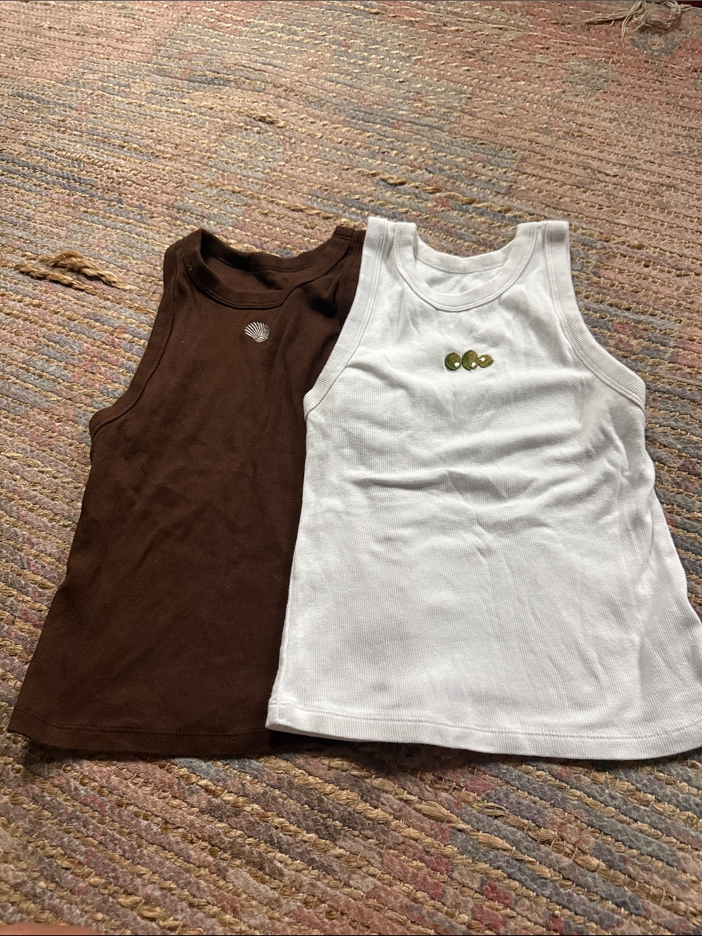 a new day Girls' Tank Tops Duo - White and Brown